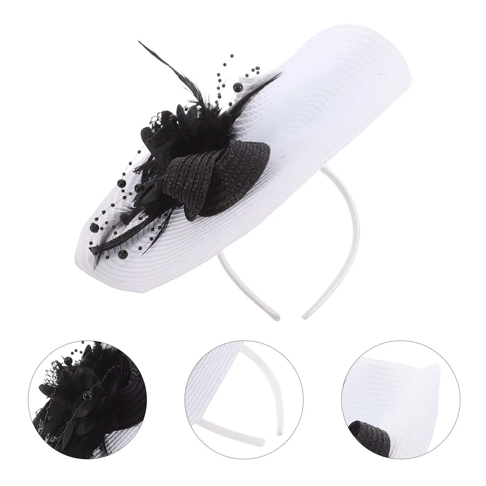 

Flower Fascinator Hat Women Elegant Handcrafted Plume Lightweight Wedding Banquet Tea Party Headwear Accessories