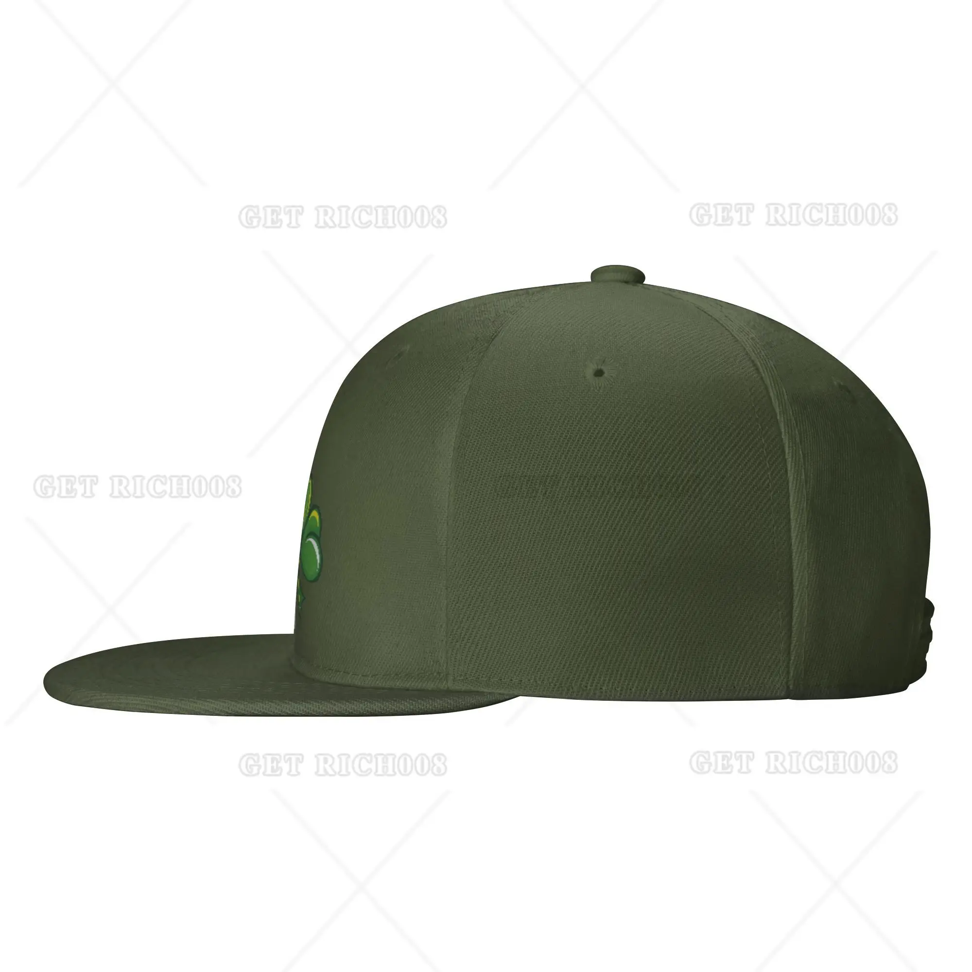 3D Cartoon Clover St.patrick Day Hiphop Baseball Cap Trucker Hat Flat Visor Casual Four Seasons Adult Polyester One Size Unisex