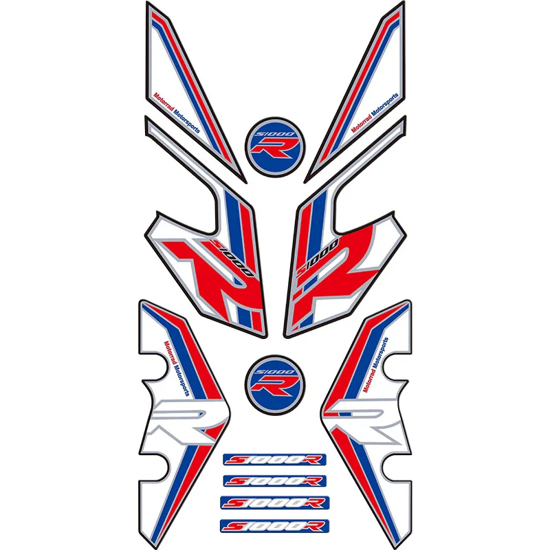 오토바이 3D 접착 스티커 페어링 스티커 쉘 장식 BMW S1000R s1000 r 2015-2018 조명 반사 스티커