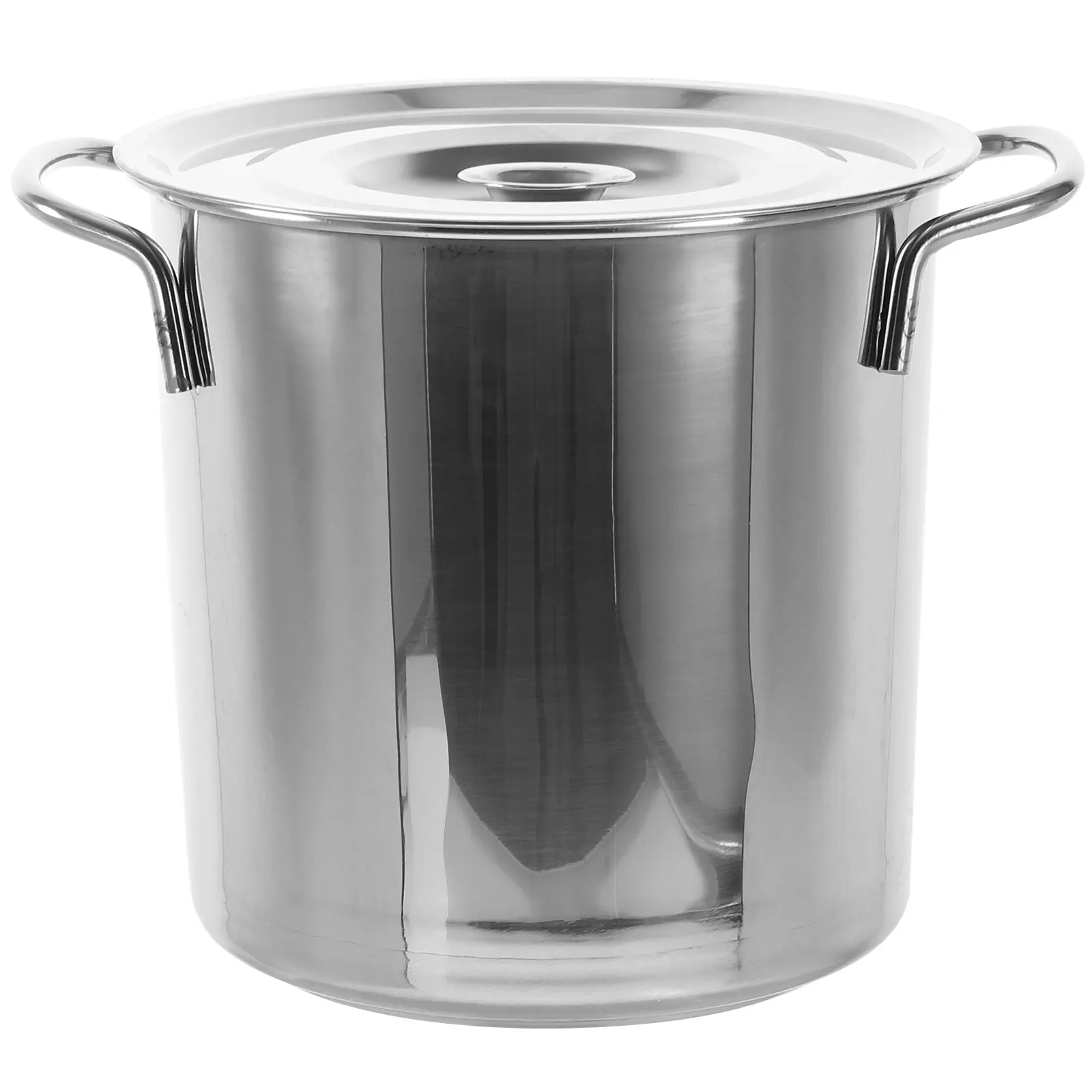 

1pc Stainless Steel Soup Bucket Large Capacity Stockpot Porridge Brine Rice Bucket Lid Included Thick Bottom Heat Conductor