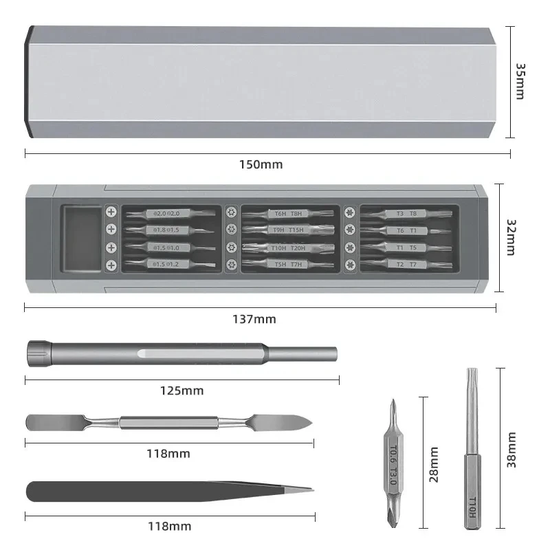 71 in 1 Precision Screwdriver Set Double Magnetic Torx Hex Screw Driver Bits Mini Screwdriver Multifunctional Repair Tool Kit