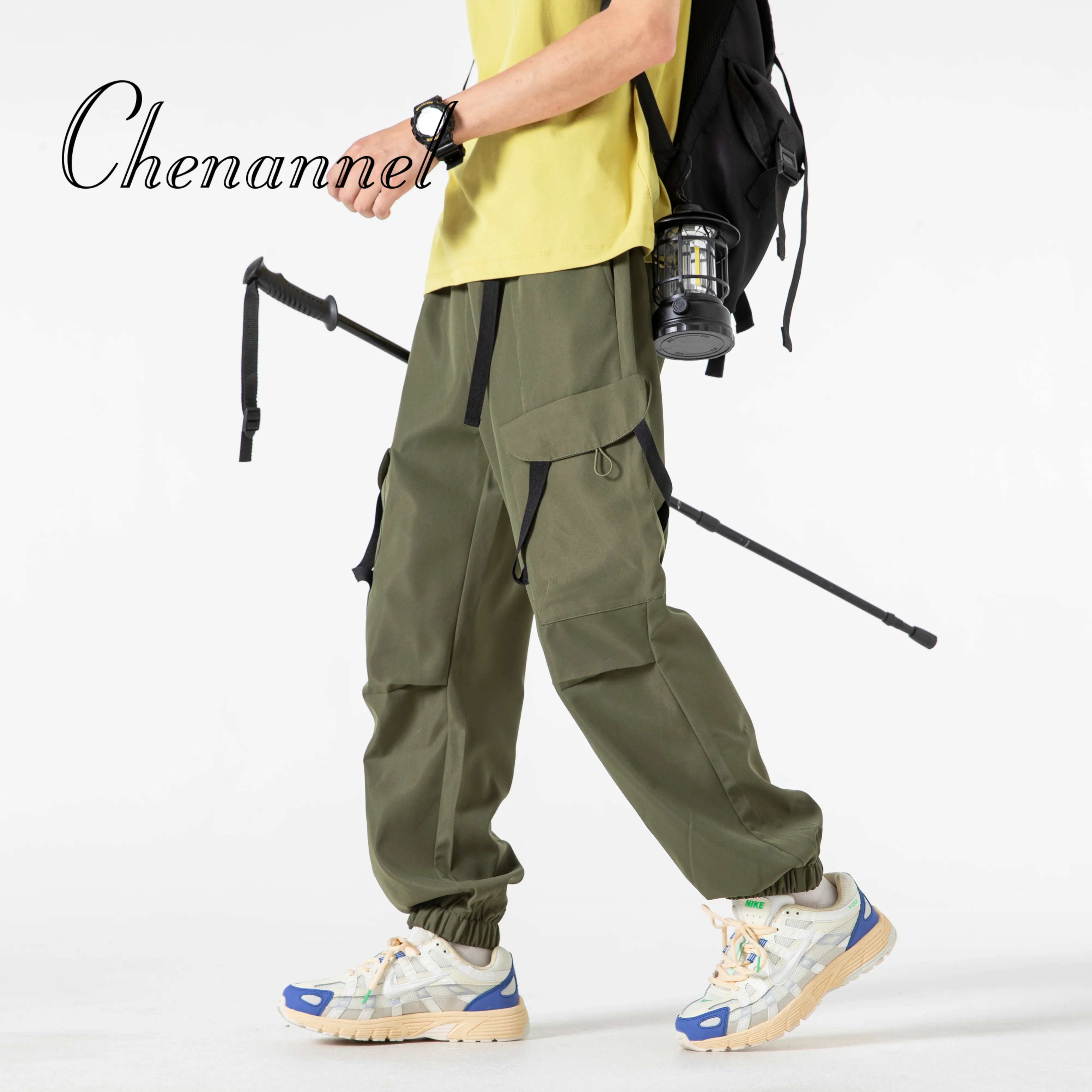 Men's Cargo Long Pants Casual Pant Fashion Loose Comfortable Solid Color Multiple Pockets Outdoor Fitness Running Casual Trouser