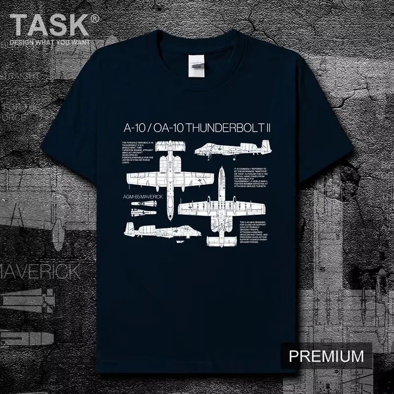 USAF A-10 Thunderbolt II Attack Aircraft Blueprint T-Shirt 100% Cotton O-Neck Short Sleeve Summer Casual Mens T-shirt Streetwear