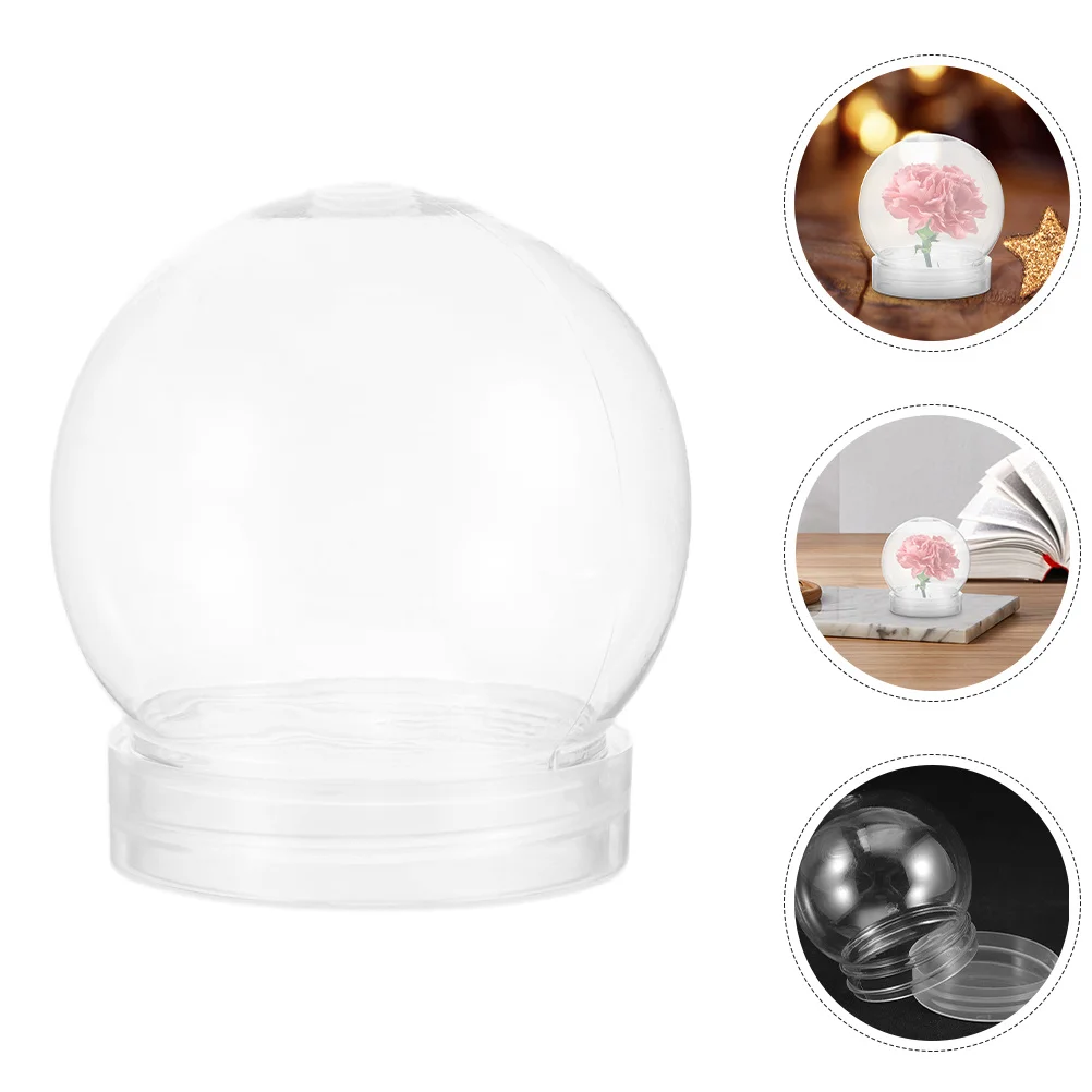 

7Pcs DIY Clear Plastic Snow Globe Screw Cap 4 Inch Reusable Craft Ornaments Christmas Halloween Decoration Mini Photo Snow Globe