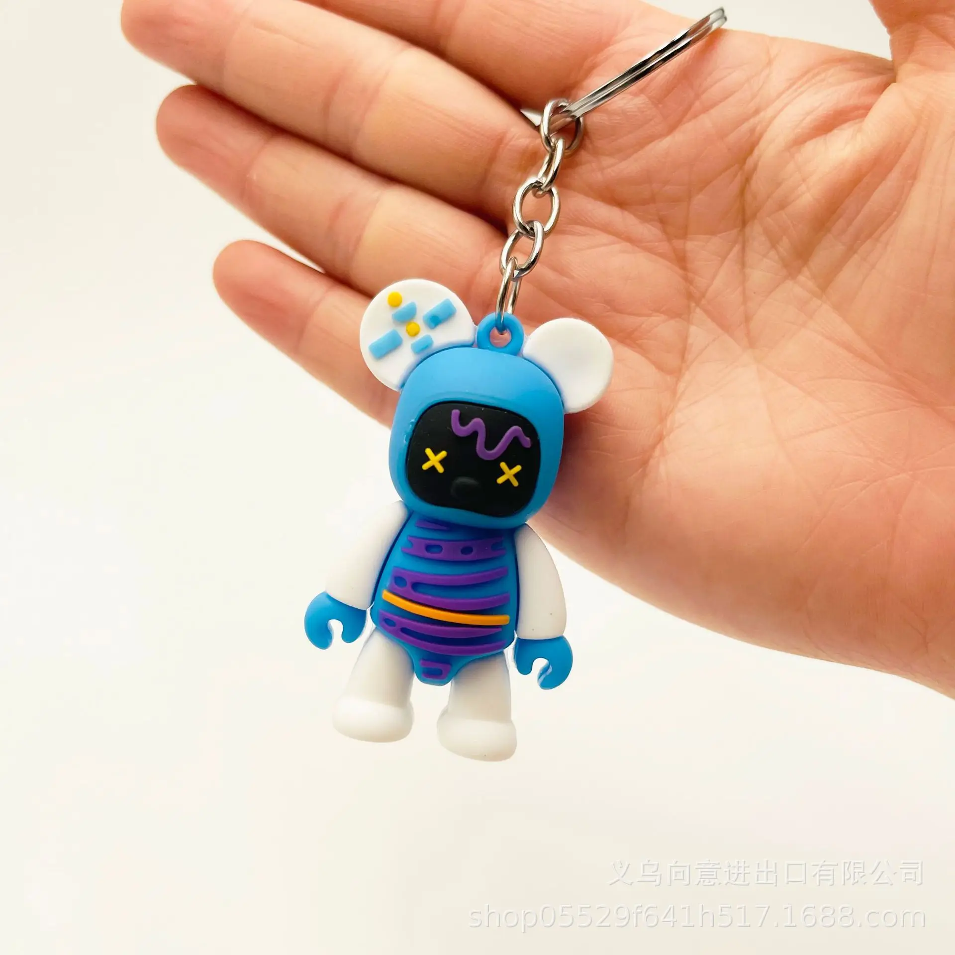 Creative cartoon space violent bear doll keychain bag pendant student gift ornaments clothing accessories