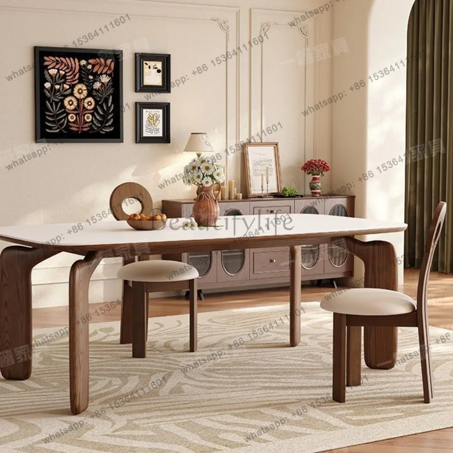 YJ Full-coverage load-bearing Dining Table rectangular shape French Dining Tables Design Retro Home Furniture Tavoli Da Pranzo L