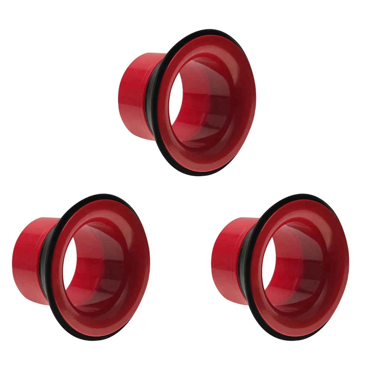 

ABME 3X Bass Drum Enhancer ABS Rubber Bass Drum Kick Enhancer with Black Port Hole Protector,Mic Hole Drum ,Red
