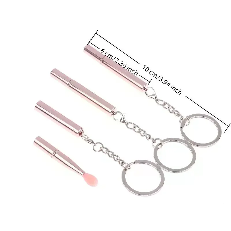 1pc portátil escova labial de silicone com chaveiro macio multifuncional aplicador de bálsamo labial batom lipgloss pincéis de maquiagem