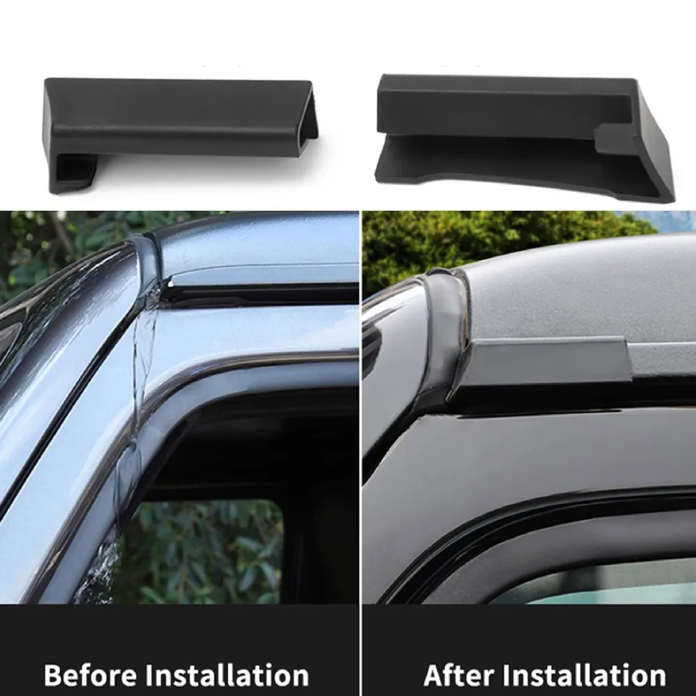 2pcs Car Roof Rain Gutter Top Extension Rainwater Diversion Channel Sticker for Wrangler JK JL Gladiator JT 2007-2023