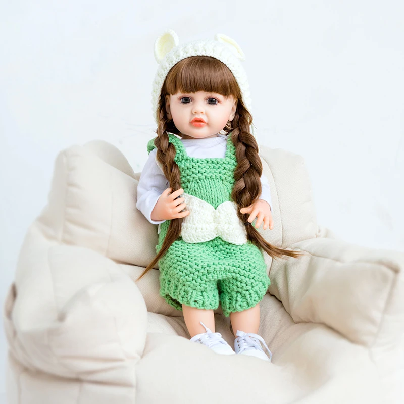 55cm  22 inch Reborn Baby Doll Full Body Silicone Waterproof Toddler Girl Doll Princess Lifelike Sof Touch Toy Christmas Gift