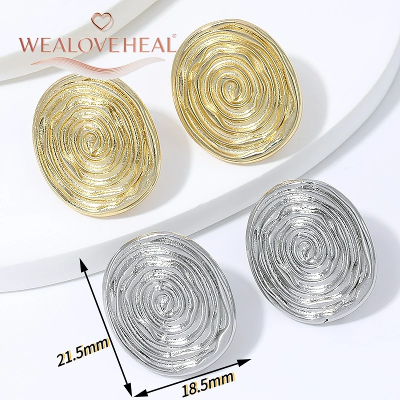 1 Paar 18K vergoldete Messing-Spiral-Ohrstecker für Damen, Baumring-Holzmaserung-Ohrringe für den täglichen Gebrauch, Party oder als Geschenk – Detail 17