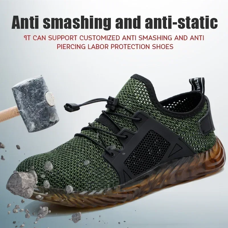 

DurableSummer Breathable Anti Impact Anti Stab Construction Site Shoes Protective Labor Protection Shoes One Piece For Distribut