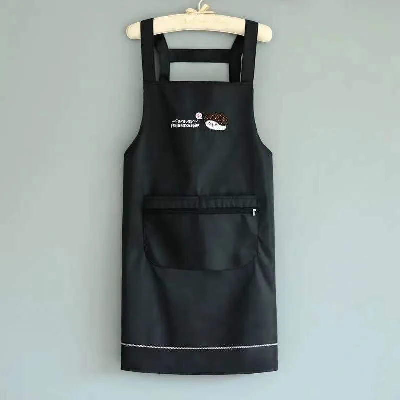 

Kitchen Apron Waterproof Ladies Men Home Aprons With Zipper Large Pocket Oilproof Restaurant Cafe Aprons Workwear Gifts 2025