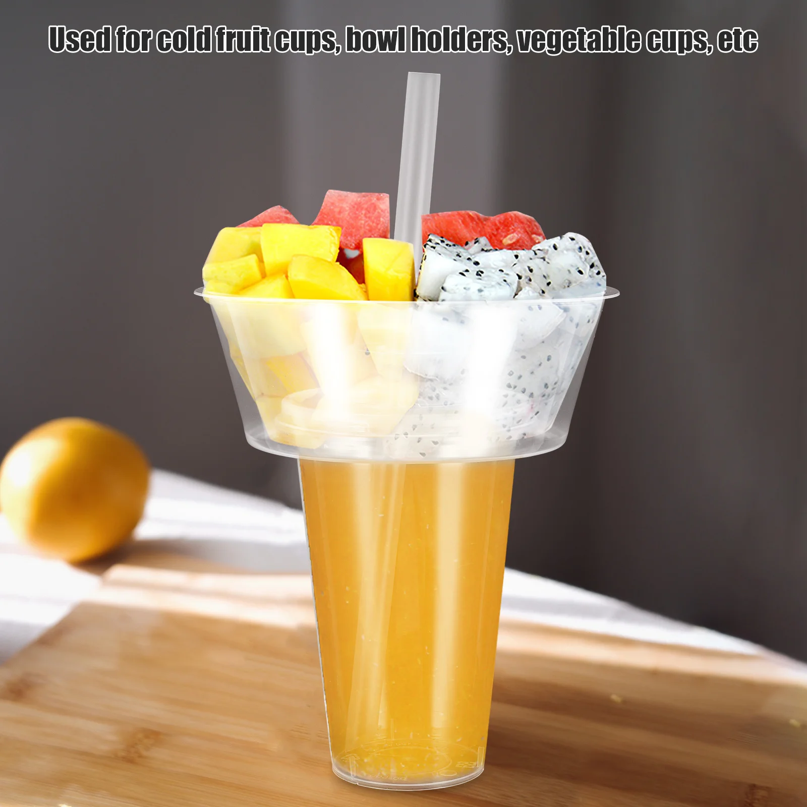 

2 set 2 Sets Drink Cup Stack Sip Snack Cups Plastic Beverage Container Holder Clear Tumbler Snack Bowl Hotpot Cup Thickened Pp