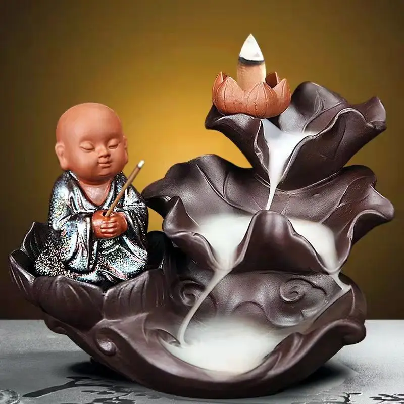 bruciatore-di-incenso-di-alta-gamma-in-argilla-viola-reversibile-per-interni-per-offerte-a-buddha-con-design-zen-piccolo-monaco-e-vassoio-decorativo-per-fragranze