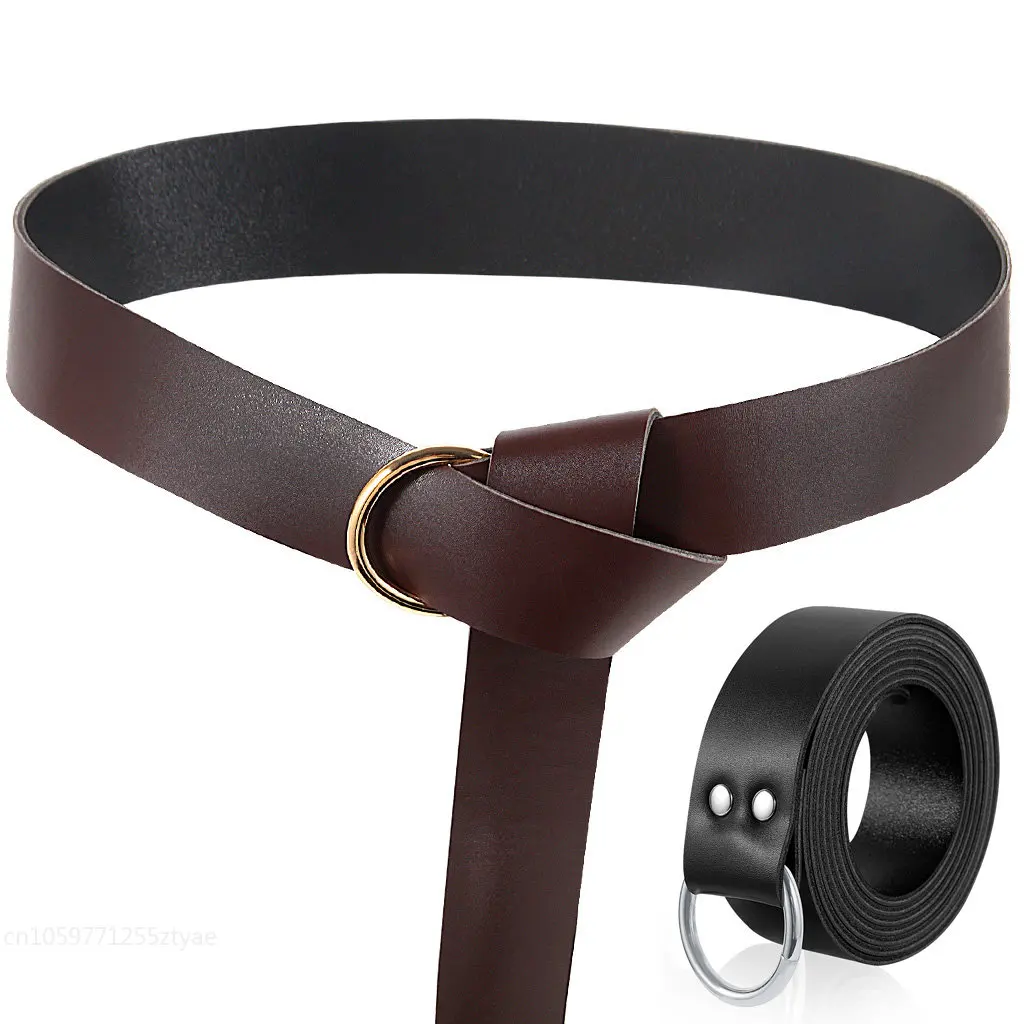 Medieval Sword Ring Belt Costume Larp Accessory Armor Gear Adult Viking Knight Pirate Cosplay Leather Long Loop Buckle For Men