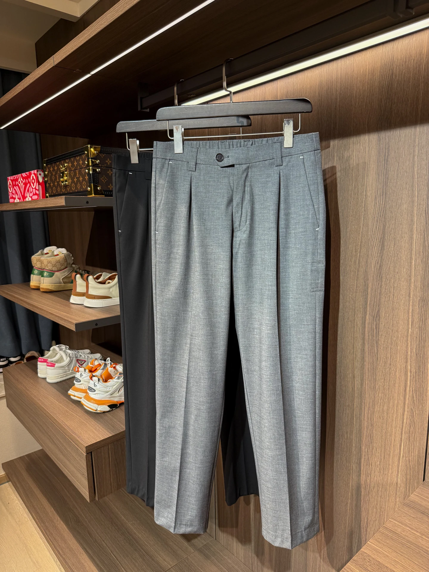 

Elite Faion Early Autumn Woolen Men's Casual Pants Anti-Wrinkle High Quali Busin Sle Straight Leg Polyester Blend
