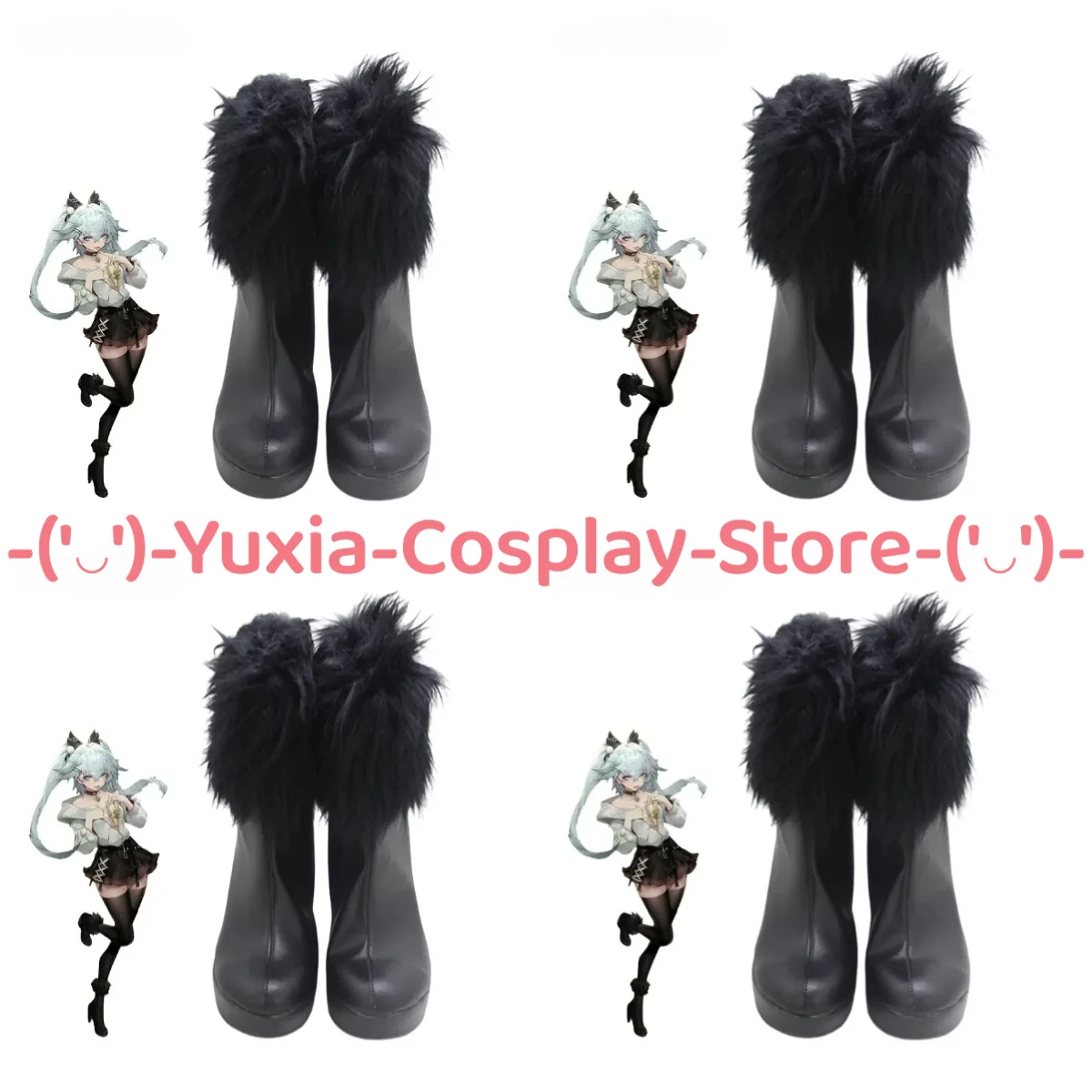Yuxiacosplay! Buty do cosplayu Florence z Girls Frontline, rekwizyt postaci z anime, skórzane botki z PU, kostium na Halloween, karnawał, imprezę.