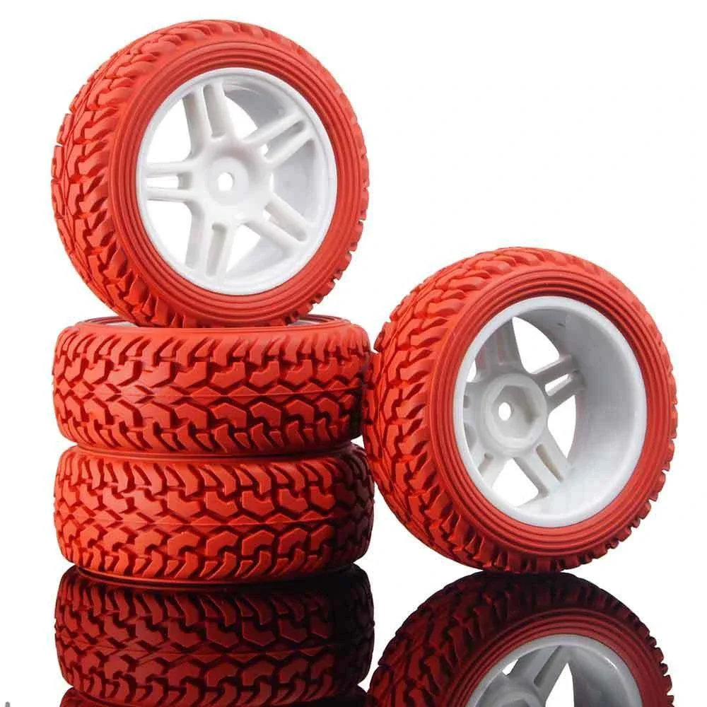 RC 905W-8019 Rally Tires & Wheel Rims 4P For HSP 1:16 On-Road Rally Car images - 6