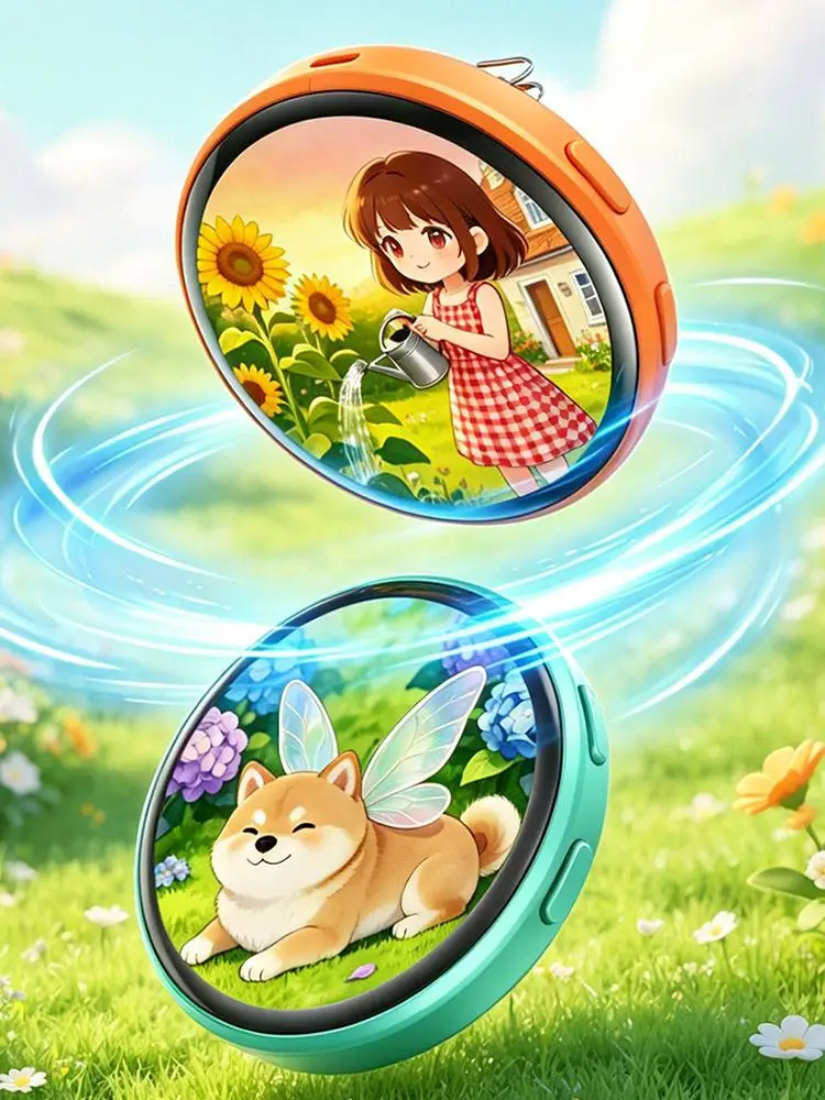 Cyfrowa przypinka anime, cyfrowa przypinka w stylu anime ze zdjęciem, wyświetlacz wideo, dotykowy ekran HD, E-przypinka, na imprezy, cosplay, dla fanów. — 2