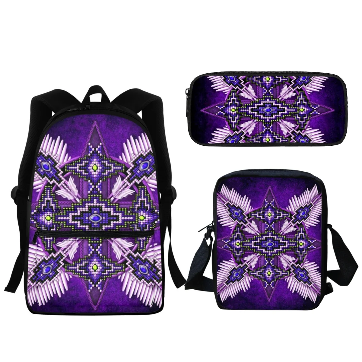 Ethnic Tribal Printing Student Backpack Tribal Design Adult Children High Quality Zipper School Bag Portable Lunch Messenger Bag