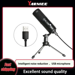 YARMEE USB Computer Condenser Microphone Professional Pc Notebook Gaming Mic YouTube Speaker for Recording Singing Streamimg