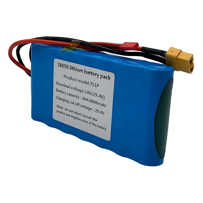 24V 8000mAh 7S1P Lithium-ion Rechargeable Battery Pack Suitable for Small Electric Unicycle Scooter Toy Bicycle Battery Pack