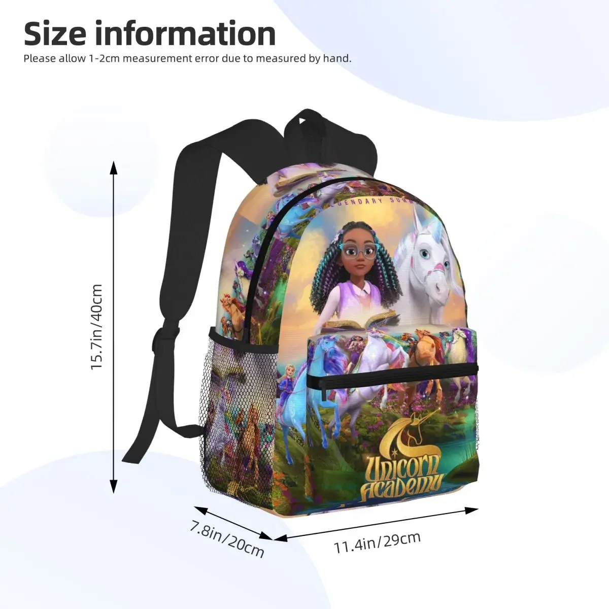 Unicorn Academy  Student Backpack School Bag Hiking Travel Daypack for Boys Girls Fashion Bookbag Shoulder Bags