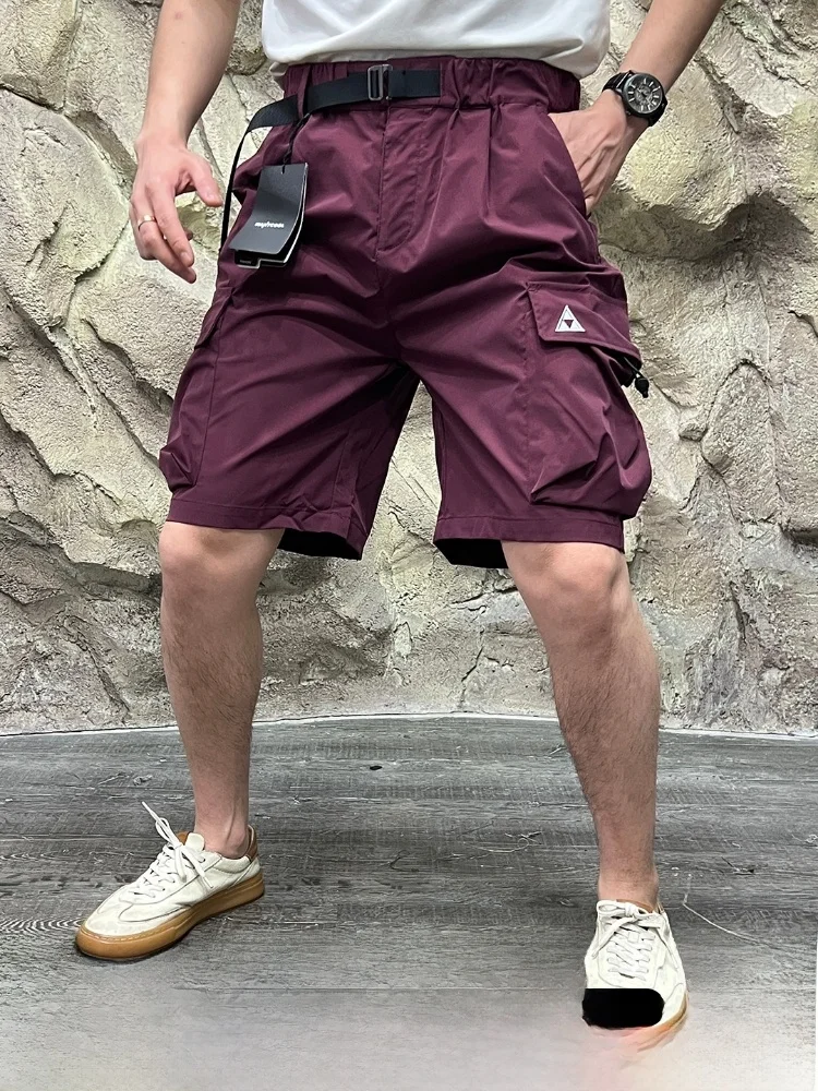 

Outdoor Casual Men's ort Pants Five-Point Functional Belt Waisand Summer Youth Active Nylon Spandex Workwear Straight Leg