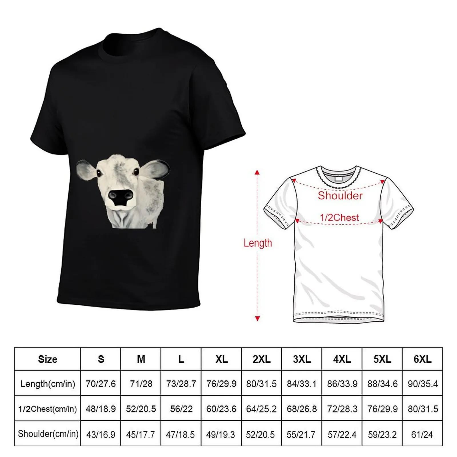 Curious Chianina Cow T-Shirt funny t shirts dark humor t shirts for man slim fit t shirts with prints T-shirt