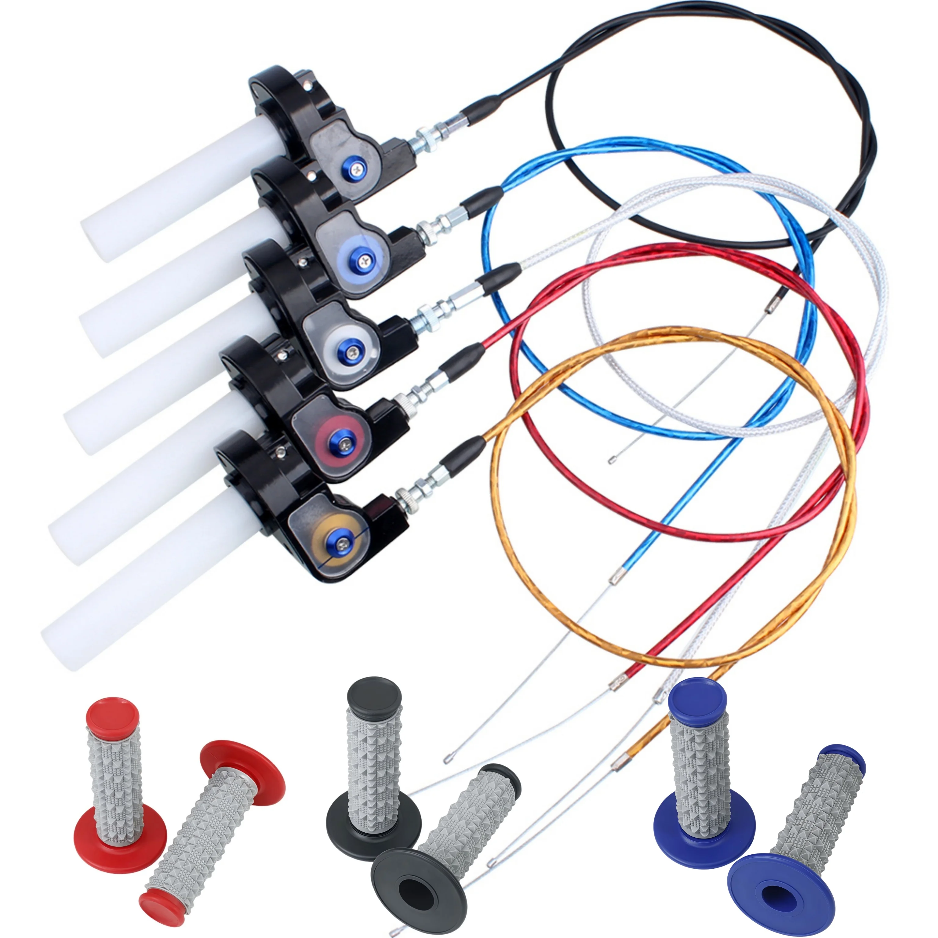 

Motorcycle Throttle Handle Grips 1/4 Turn Twist Throttle With Throttle Cable 1200mm For Pit Dirt Bike Motocross ATV Offroad Quad