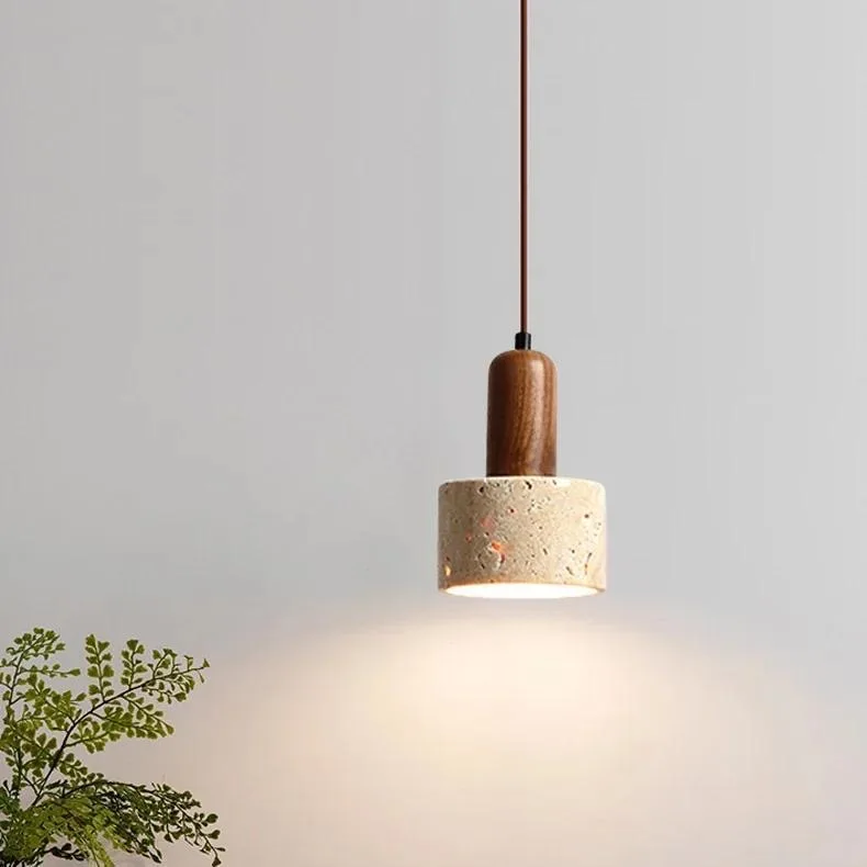 Modern Popular Wabi Sabi Travertine Droplight Over Dining Desk Kitchen Island Yellow Marble Restaurant Decor Pendant Lamp Bedsid