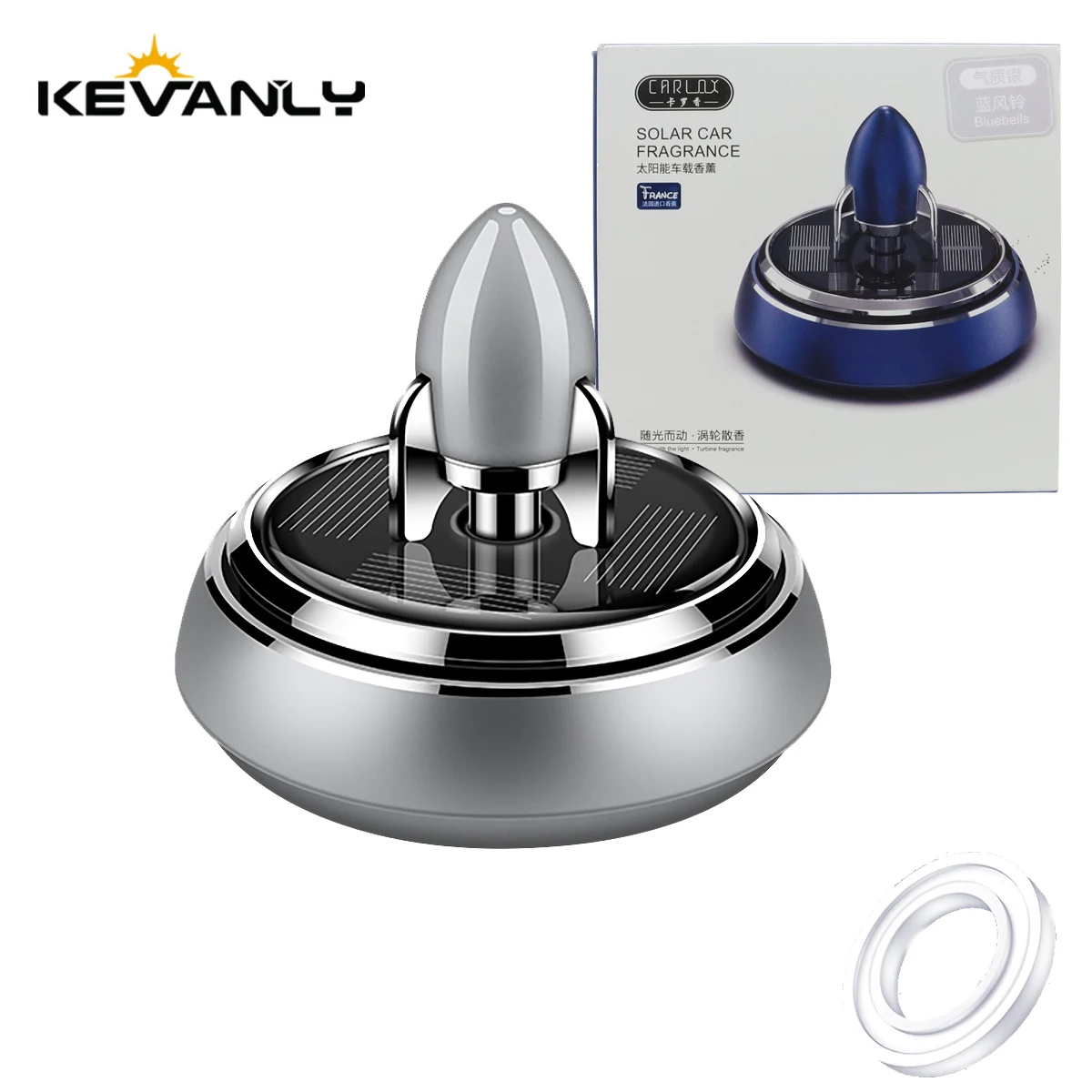 Difusor de Perfume de aromatización automática, adorno de consola central de aromaterapia para coche estilo cohete giratorio con energía Solar