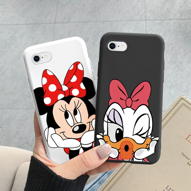 Pink Mickey Minnie Donald Duck Silicone Phone Case For iphone 7 8 Plus SE 2020 Cover Funda For iphone 7 Plus 8+ SE2020 Bumper