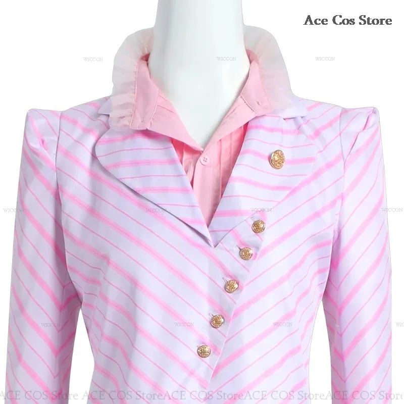 

ss23Wicked костюмы ведьм для косплея Глинда Эльфаба одежда Готический фильм вечерние ролевые игры розовый костюм черное платье халат шляпа 2024 Ne