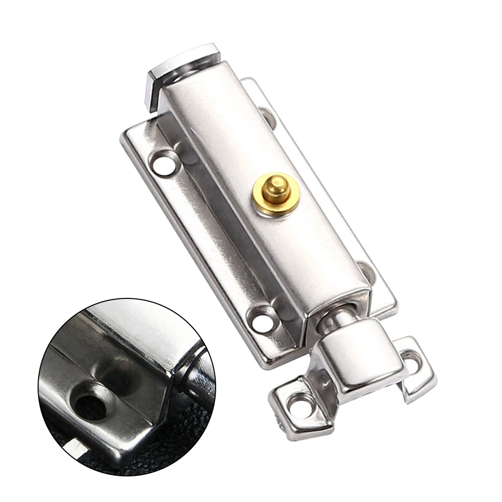 Convenient and Safe Stainless Steel Self elastic Latch Button Door Latch Bolt Lock Perfect for Small Closets and More