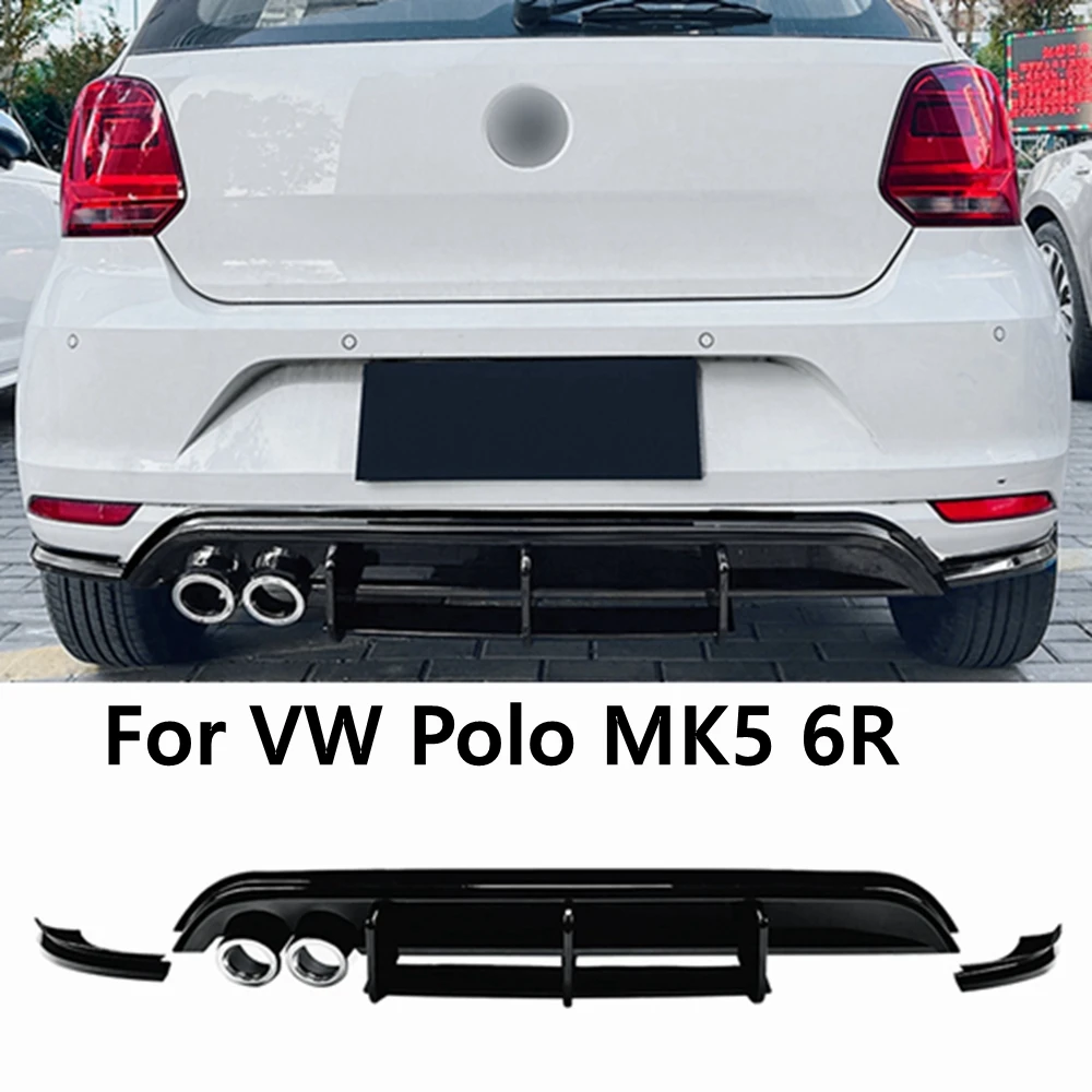 

For VW Polo MK5 6R 2009-2014 Rear Bumper Lip Diffuser Spoiler Splitter Protector Car Styling Auto Accessories Decoration