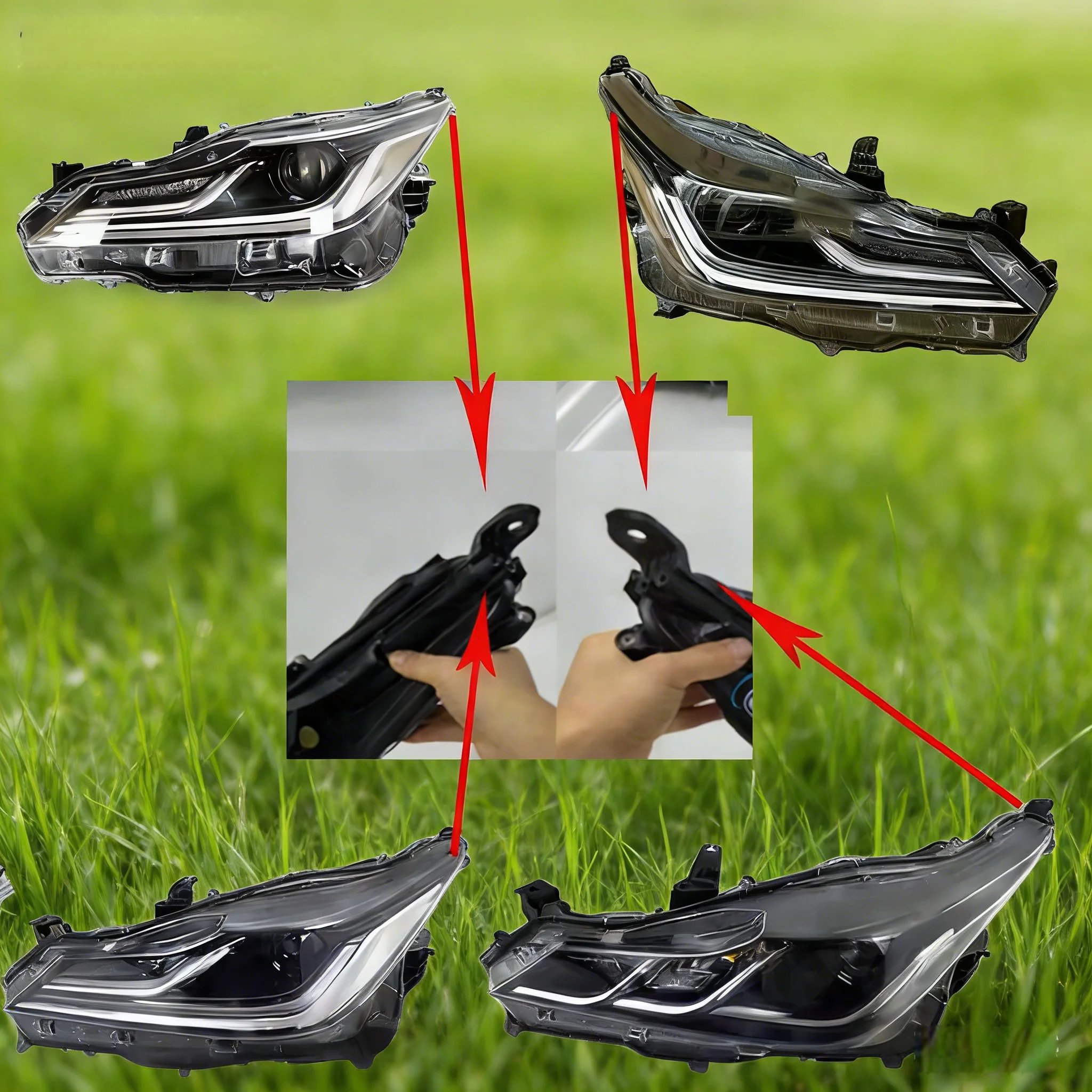 FOR Toyota Corolla 2023-2024 ALLION 2019-23 Car Headlight Repair Kit Bracket Headlight Protection Ring Black Plastic Fixing Claw