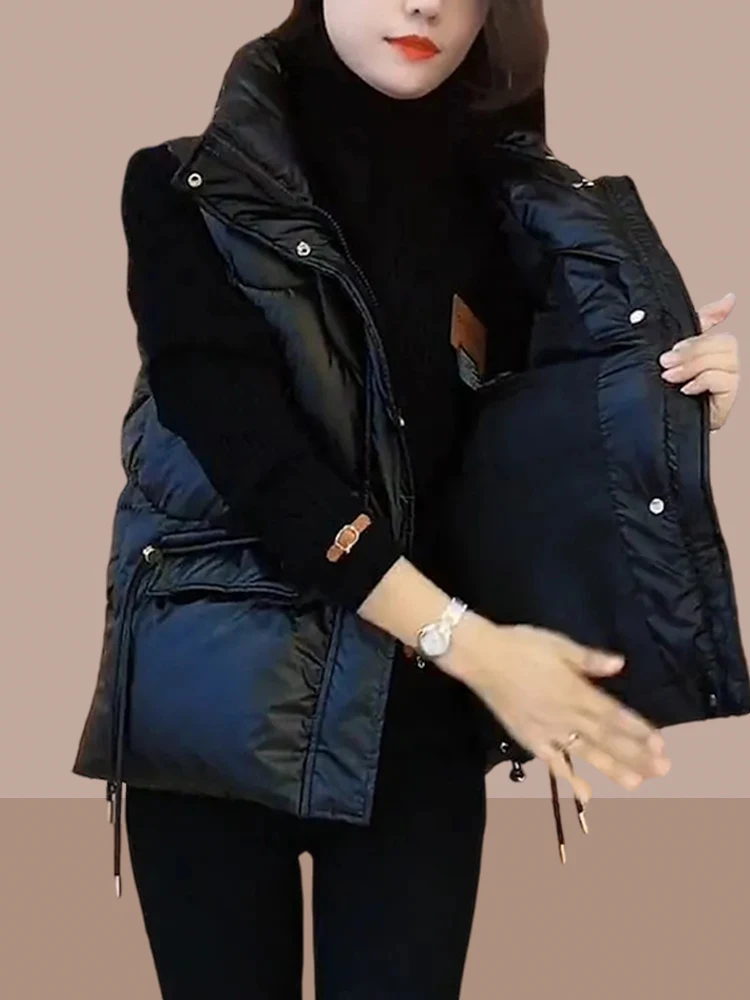 

Женский пуховый хлопковый жилет, верхняя одежда, осень-зима 2022, новый Sle для похудения, модная заводная застежка-молния...