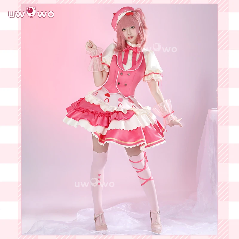 

UWOWO Collab Series: Anime Shugoo Charaa x Sanriio Amu Hinamori Cosplay Costume Pink Dress Halloween Costume