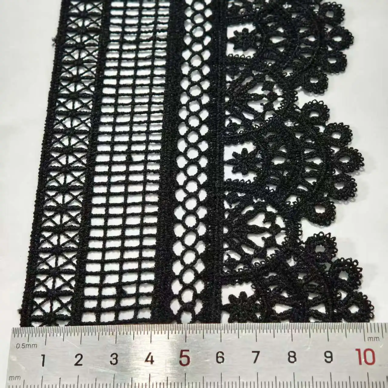 10cm Wide Black Sewing Lace Trim for DIY Home Fashion Fabric Decoration 2 yards
