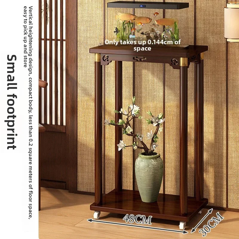 Flower table household living room multi-layer shelf entry door fish tank placed balcony outdoor movable plant flower pot rack