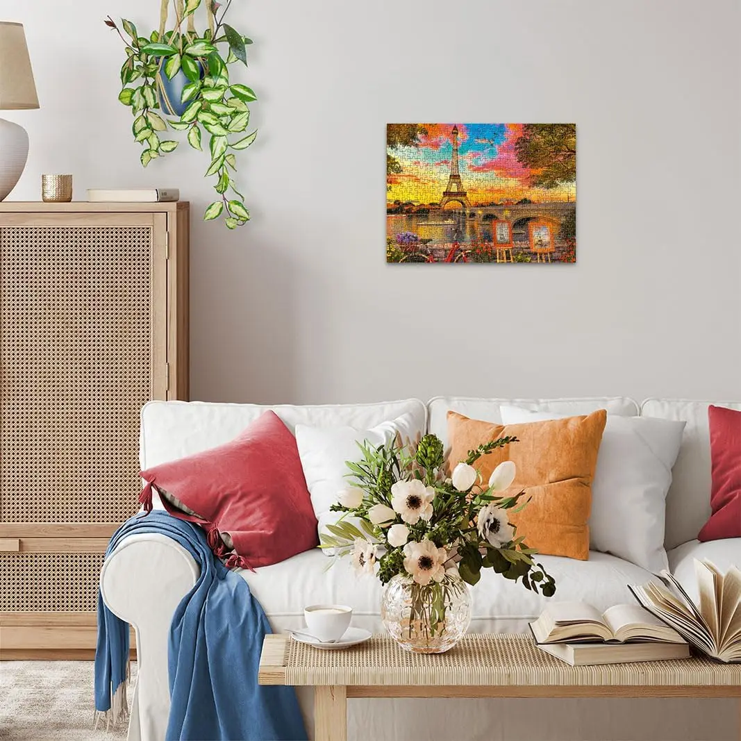 Night At The Eiffel Tower in Paris Landscape Puzzles Jigsaw Puzzles 120/300/500/1000 Pieces Educational Toy for Adults/Kids Gift