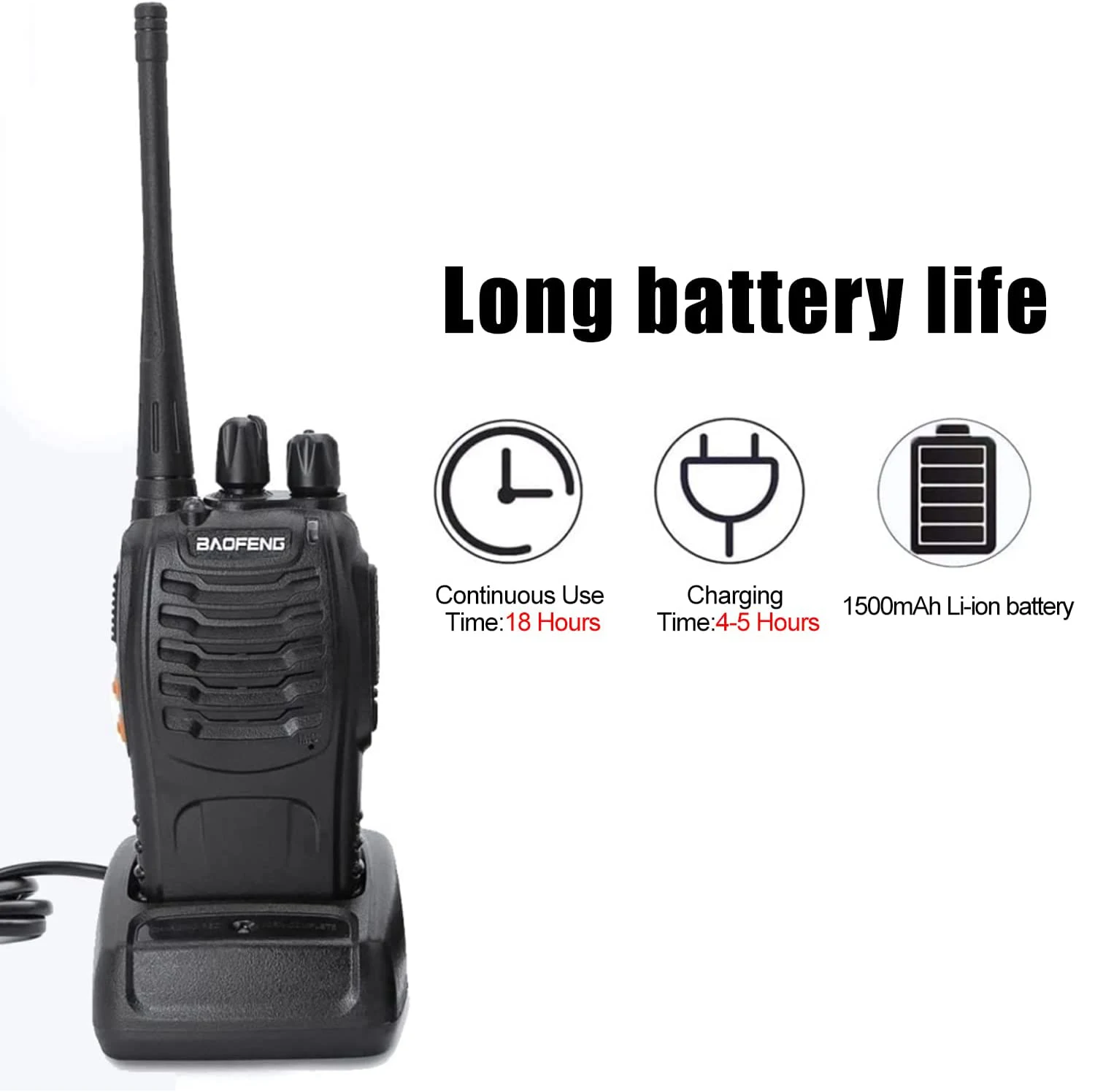 Baofeng BF-888S Walkie Talkie Set (2-Pack) - UHF, Long-Range, Rechargeable Battery, Durable ABS - Idea for Outdoor Activities