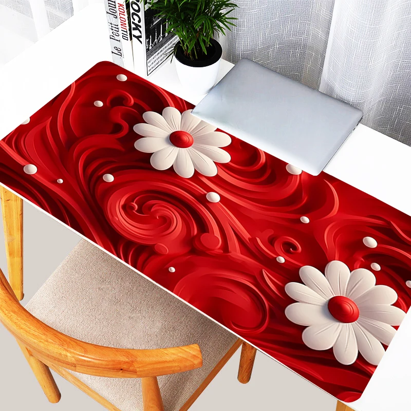 Cute flowers Mouse Pad Gaming Mouse Pad Pc Accessories Daisy Computer Desk Mat Mouse Pad Large Extended Mousepad keyboard pad