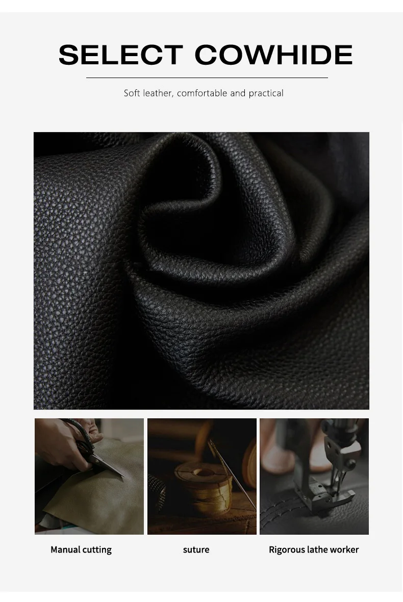 Echte Leder-Schultertasche für Damen, Aufbewahrungshandtasche, Schlichte und Leichte Graue Einkaufstasche – Detail 8