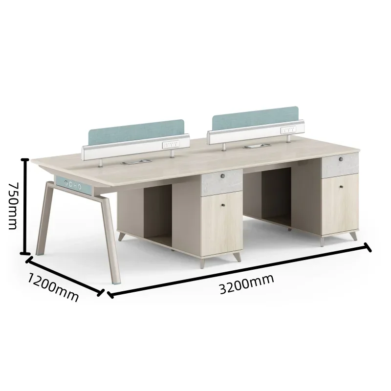 for Employee workstation chair combination booth four person screen office desk