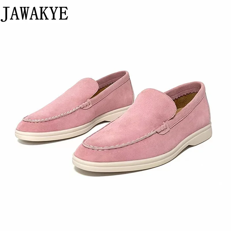 JAWAKYE Brand Couple Shoes Low Top Suede Leather Lazy Loafers Casual Flat Driving Shoes Women & Men\'s Oxfords sapatilha feminina