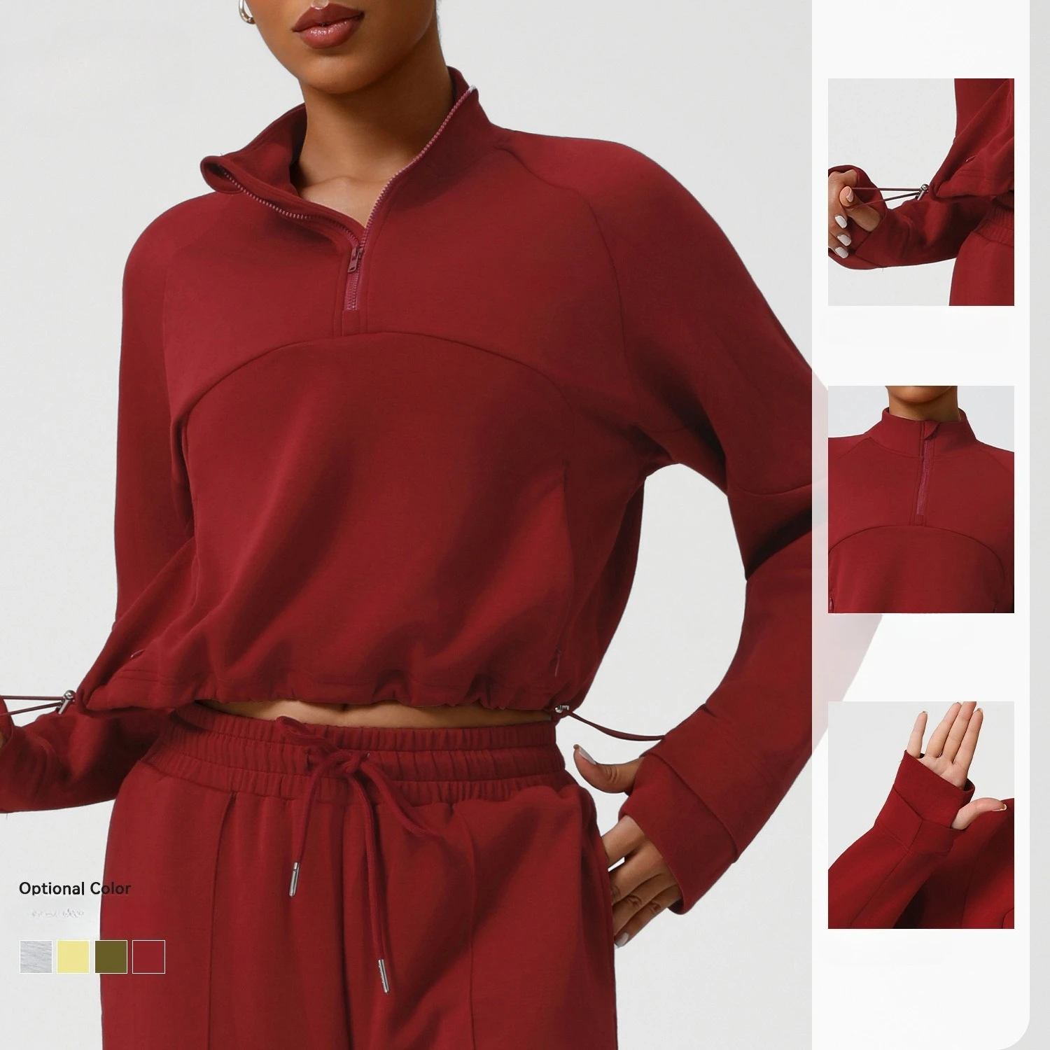 

Mileegirl Winter Thick Women Yoga Sweatshirts Half-zip Sports Shirts Oversize Full Sleeves Gym Top Loose Fit Fall Active Outfits