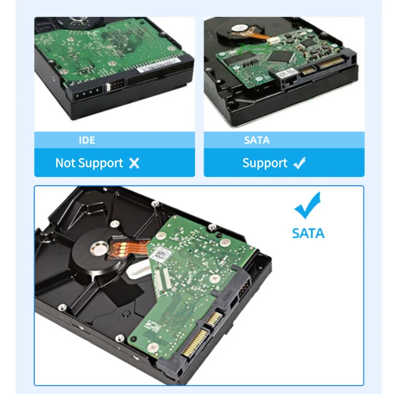 3,5 inch HDD-behuizing USB 3.0 naar SATA externe harde schijflezer Ondersteuning 10TB harde schijfbehuizing Hoge snelheid adapter voor pc Lapop